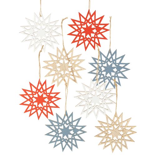 Weihnachtsstern Holz Deko zum Aufhängen Ø12/15cm 8 St