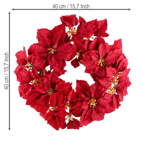 Artikel Weihnachtsstern Kranz Kunstblumen Weihnachten Ø40cm