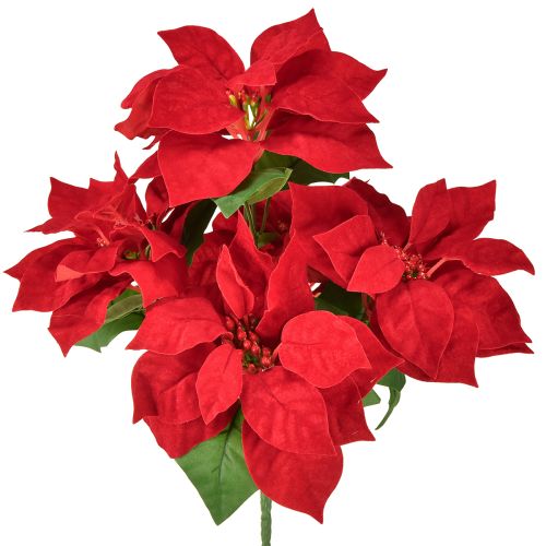 Weihnachtsstern Rot Künstliche Pflanze 5 Blüten 40cm