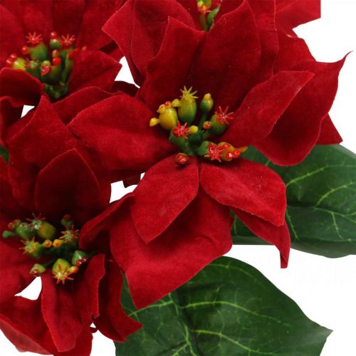 Allinlove 7 Köpfe Weihnachtsstern Künstlich Rote Seidenblumen künstliche Dekopflanze Weihnachtsdeko Tischdeko Weihnachten Dekoration zu Hause Xmas Party Deko