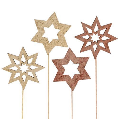 Weihnachtssterne Blumenstecker Bronze Gold Ø5,5cm 18 St