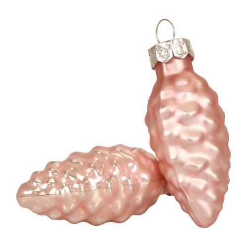 Floristik24 Weihnachtszapfen Glas Rosa Glaszapfen Weihnachten 6,5cm 10St