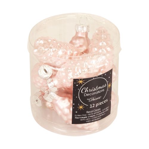 Floristik24 Weihnachtszapfen Glas Rosa Glaszapfen Weihnachten 6,5cm 10St