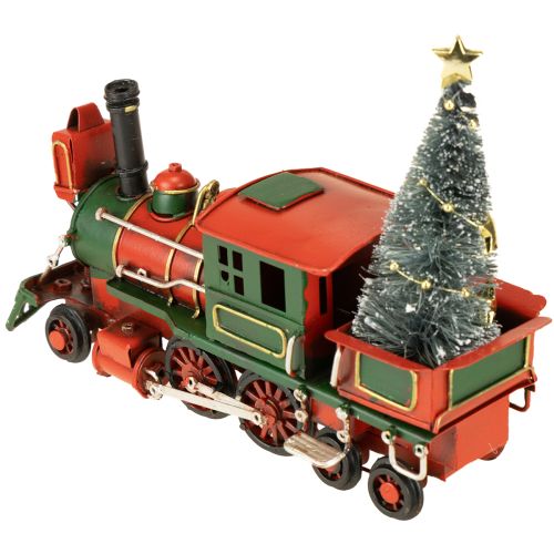 Artikel Weihnachtszug Deko Lokomotive mit Weihnachtsbaum aus Metall 20cm