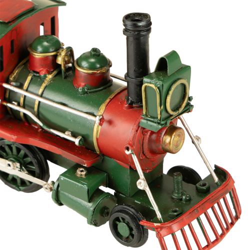 Artikel Weihnachtsdeko Metallzug mit Tanne in Grün-Rot für Tisch und Fensterbank