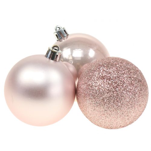 Floristik24 Weihnachtskugel Plastik Rosa Mix Ø6cm 10St