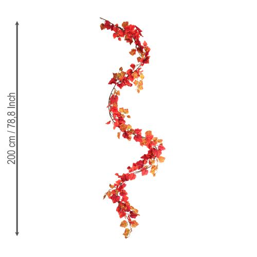 Artikel Weinlaub Blättergirlande künstlich Herbstdeko Rot 200cm