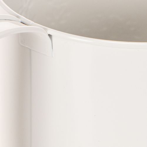 Weiße Metall-Gießkanne mit Blumenmotiv 30×13,5×12,5cm für Deko und Bepflanzung | Floristik24.at