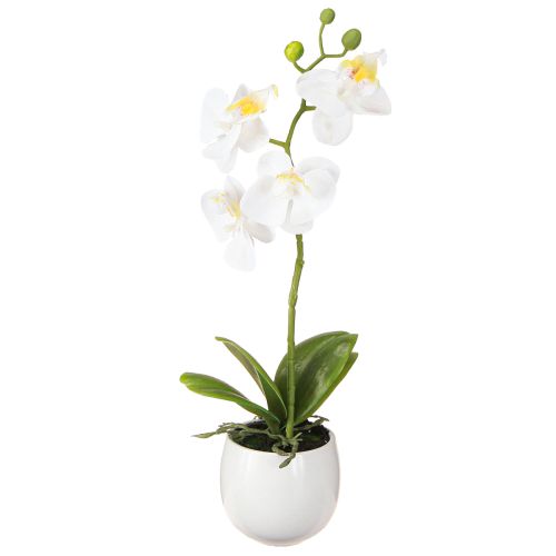 Weiße Orchidee Kunstblumen im Topf Phalaenopsis H33cm