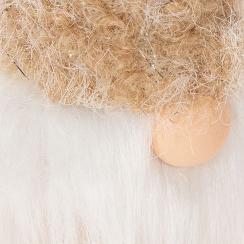 Deko-Wichtelfiguren aus Holz und Textil zum Aufhängen 17cm Weiß Beige Braun 6er-Set | Floristik24.at