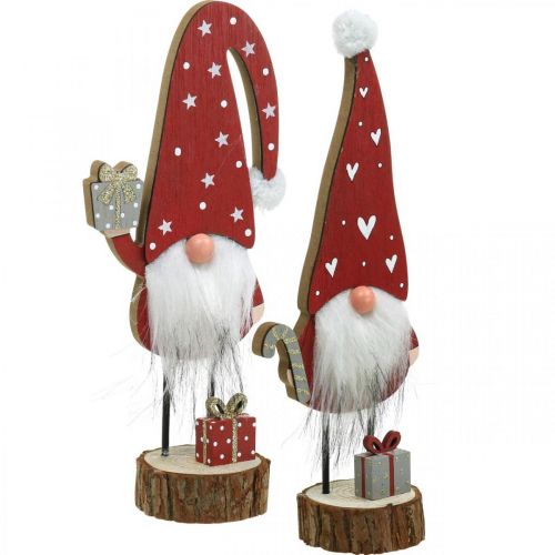 Floristik24 Wichtel aus Holz Deko Weihnachtswichtel H26/30cm 2St