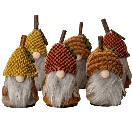 Wichtel-Figuren-Set aus Stoff und Kunststoff mit Strickmütze Eichel-Design 10 cm 6 Stück bestellen | Floristik24.at