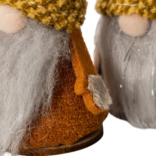 Wichtel-Figuren-Set aus Stoff und Kunststoff mit Strickmütze Eichel-Design 10 cm 6 Stück | Floristik24.at
