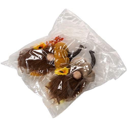 Herbstdeko Kürbiswichtel aus Stoff 16 cm, Orange-Braun, 2er-Set | Floristik24.at