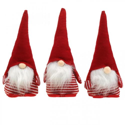 Floristik24 Wichtel mit Bart, Adventsdeko, Deko-Zwerg H24cm B9cm 3St