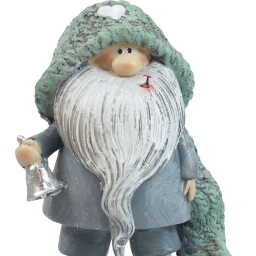 Floristik24 Wichtel Weihnachtswichtel Dekofigur Grau Grün 10,5×7×14cm