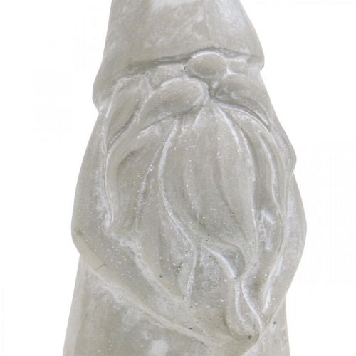 Floristik24 Deko Figur Wichtel Beton Weihnachtsmann Grau H18,5cm
