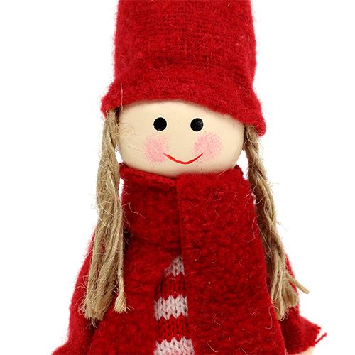 Floristik24 Wichtelmädchen 12cm Rot, Weiß 6St
