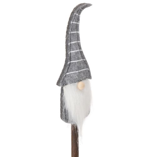 Wichtel Dekofigur auf Holzstab 46 cm 6er-Set Grau-Rot | Floristik24.at