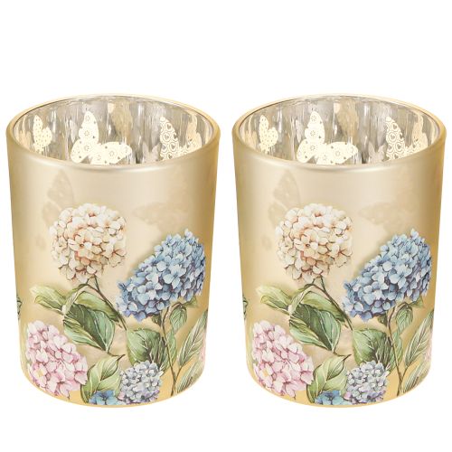 Artikel Elegantes Windlicht mit floralen Motiven für gemütliche Raumdekoration 12,5cm 2St.
