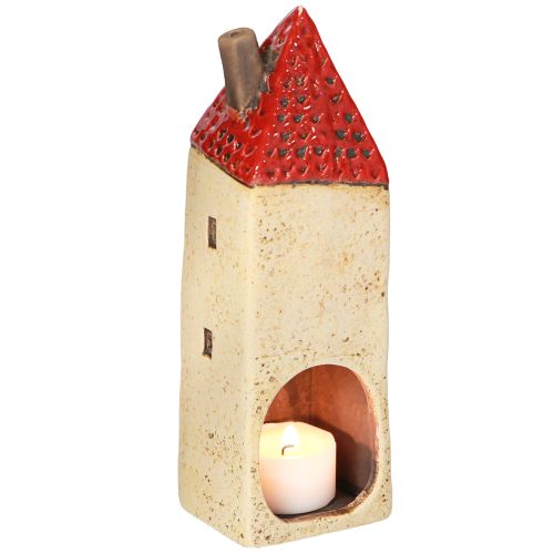 Floristik24 Windlicht Advent Keramik Haus Herbstdeko H18/18,5cm 2 St