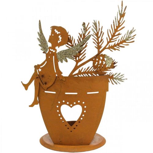 Artikel Teelichthalter Weihnachten Engel Deko Rost Deko Ø8cm H18cm
