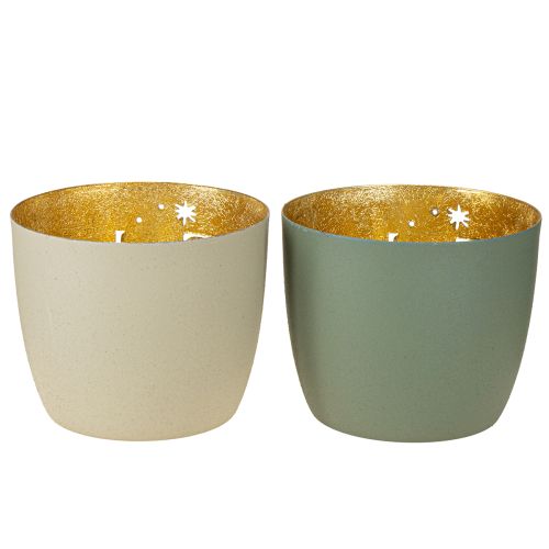 Artikel Windlicht Frohe Weihnachten Metall Teelichthalter Ø10cm H8,5cm 2St