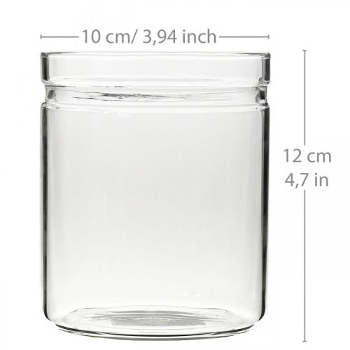 Floristik24 Blumenvase, Glaszylinder, Glasvase rund Ø10cm H12cm
