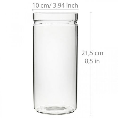 Blumenvase, Glaszylinder, Glasvase rund Ø10cm H21,5cm