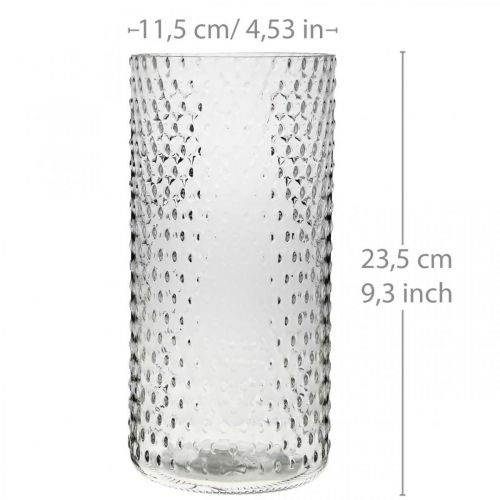 Artikel Blumenvase, Glasvase, Kerzenglas, Windlicht Glas Ø11,5cm H23,5cm