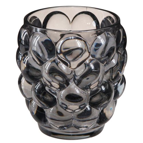 Artikel Windlicht Glas Teelichthalter Grau getönt Ø9cm H9,5cm 4St