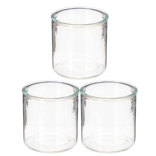 Glaszylinder Vase transparent 10cm 3er-Set für Innenbereich | Floristik24.at