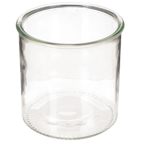 Glas Windlicht rund 12 cm klares Glas 2er Set