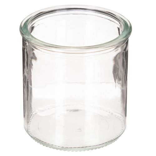 Rundes Windlicht aus klarem Glas, Teelichthalter, 8 cm, 3er-Set