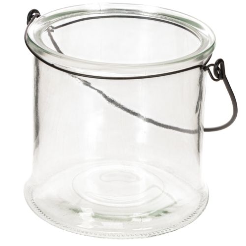 Windlicht aus Glas zum Hängen Ø 12 cm, Höhe 12,5 cm, 2er Set | Floristik24.at