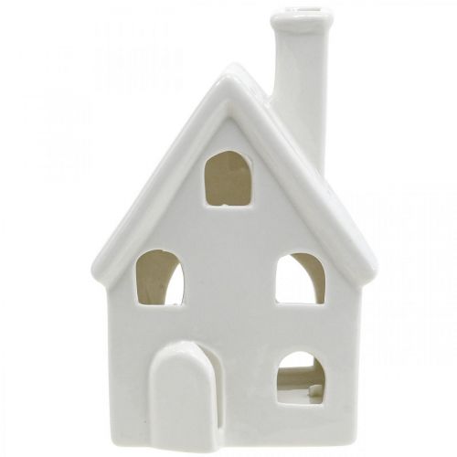 Artikel Windlicht Haus Keramik Lichthaus Advent Weiß H14cm 2 St