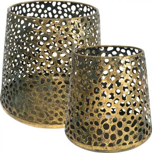 Windlicht Laterne Golden Ø14/20,5cm H14,5/19,5cm 2er-Set