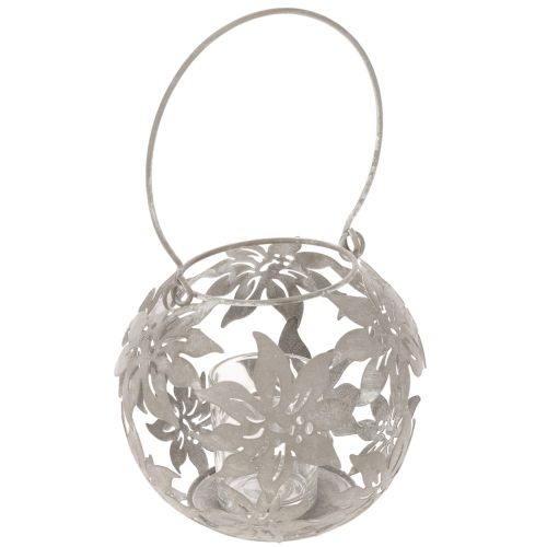 Windlicht aus Metall, Hängedekoration, Grau, Ø14 cm, H13 cm, Floral bestellen | Floristik24.at