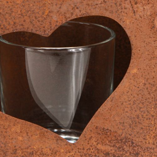 Artikel Windlicht Metall Tasche Rost mit Glaseinsatz H15cm 2St