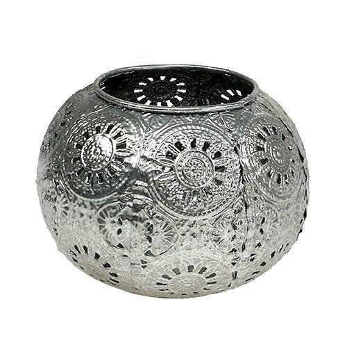 Floristik24 Windlicht Silber orientalisch Ø12cm H9cm