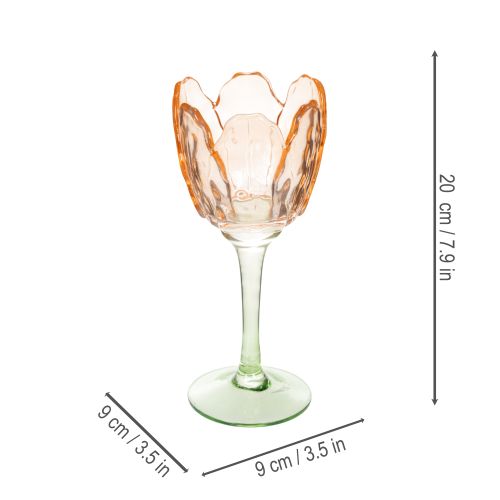 Artikel Teelichthalter Tulpe Glas Vintage Stil Romantische Wohnraumdekoration 20cm