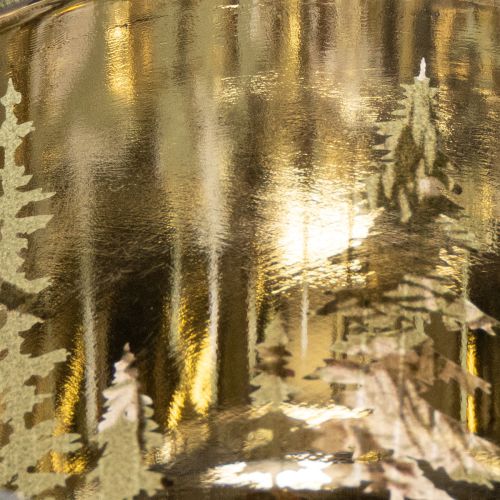 Glas-Windlicht mit Tannenzweig-Motiv, 8 cm, 2er-Set | Floristik24.at