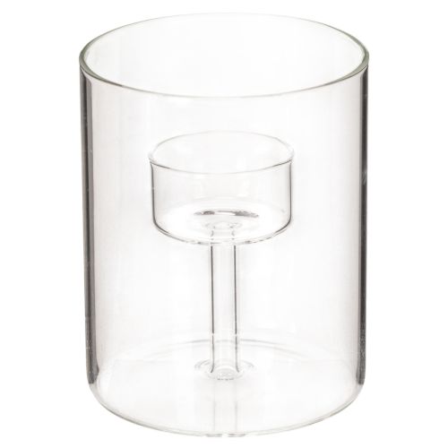 Glas-Windlicht mit erhöhtem Teelichthalter 11 cm für Innenbereich bestellen | Floristik24.at