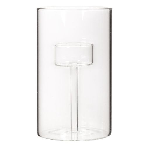 Kerzenglas Windlicht mit Einsatz für Stumpenkerzen 15 cm Transparent 2 Stück | Floristik24.at