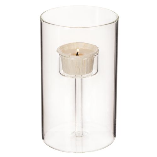 Kerzenglas Windlicht mit Einsatz für Stumpenkerzen 15 cm Transparent 2 Stück | Floristik24.at