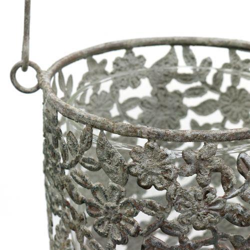 Floristik24 Hängewindlicht Antik Metall Ø10cm H21cm 2St
