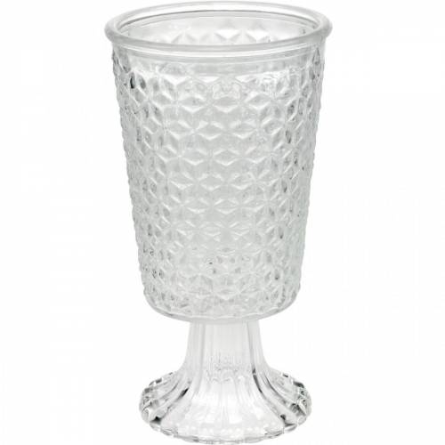 Windlicht Glas mit Fuß Klar Ø10cm H18,5cm Tischdeko | Floristik24.at