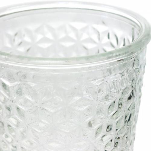 Windlicht Glas mit Fuß Klar Ø10cm H18,5cm Tischdeko | Floristik24.at