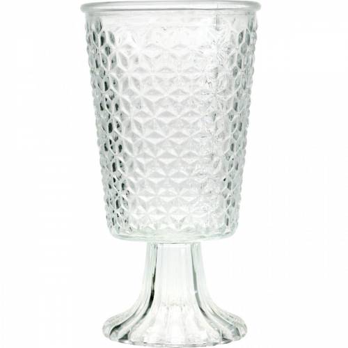 Windlicht Glas mit Fuß Klar Ø10cm H18,5cm Tischdeko | Floristik24.at