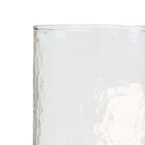 Floristik24 Windlicht Glas mit Fuß, Teelichthalter Glas rund Ø8cm H20cm